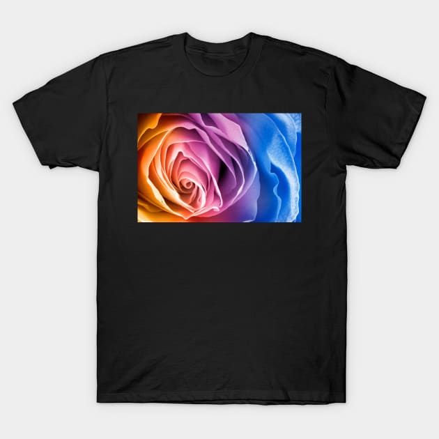 Rainbow Rose Macro T-Shirt by somadjinn